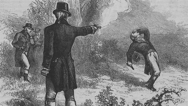 Alexander Hamilton and Aaron Burr duel