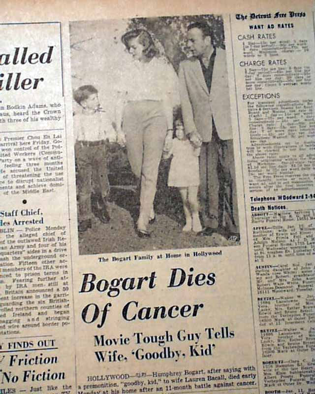 Humphrey Bogart; drunkard from Casablanca 4 Death of Humphrey Bogart