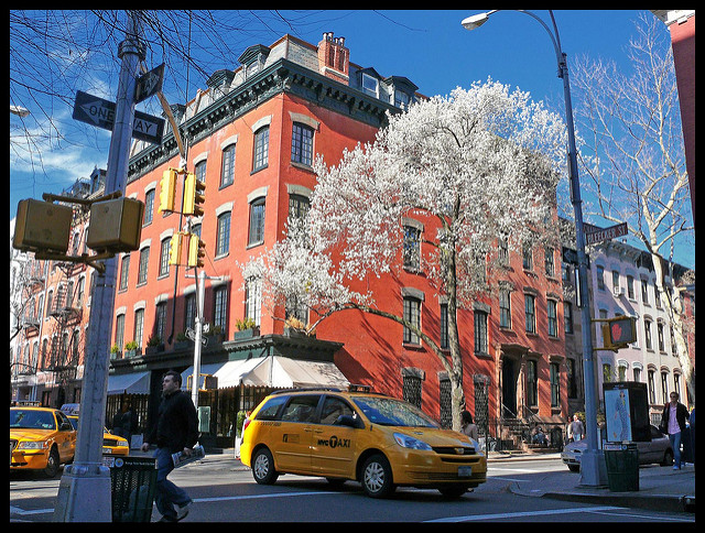West village in spring.